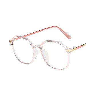 Computer Glasses Rose  Antiblue Light Vintage oval Frame Clear Glasses N…